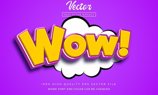 Wow 3d bold editable text effect comic style