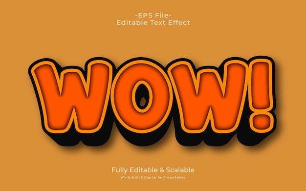 Wow 3D Vector Text Effect Fully Editable