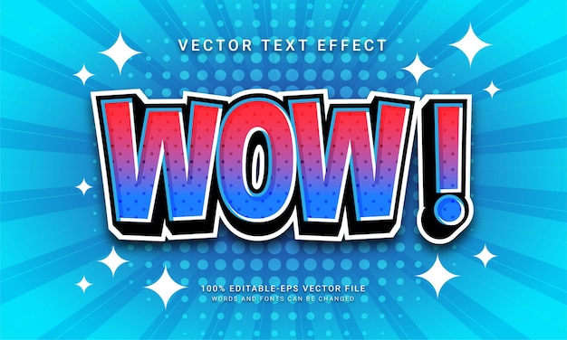 Vector wow cartoon bewerkbaar teksteffect