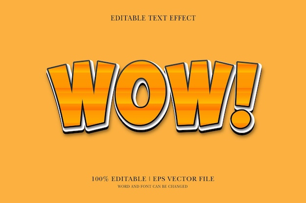 Wow editable 3d text effect for vector illustration