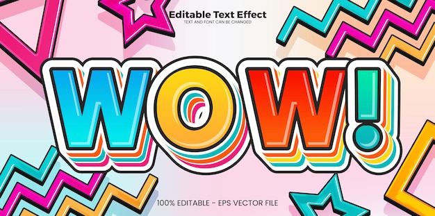 Vector wow editable text effect in modern trend style