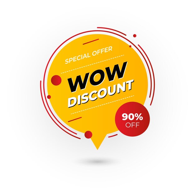 Vector wow korting verkoop banner vector