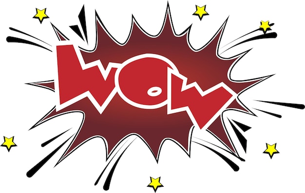 Vector wow phrase in cartoon style pop art