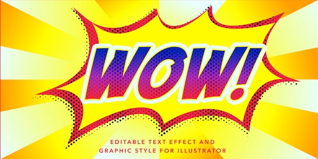 Vector wow pow stijl bewerkbaar teksteffect