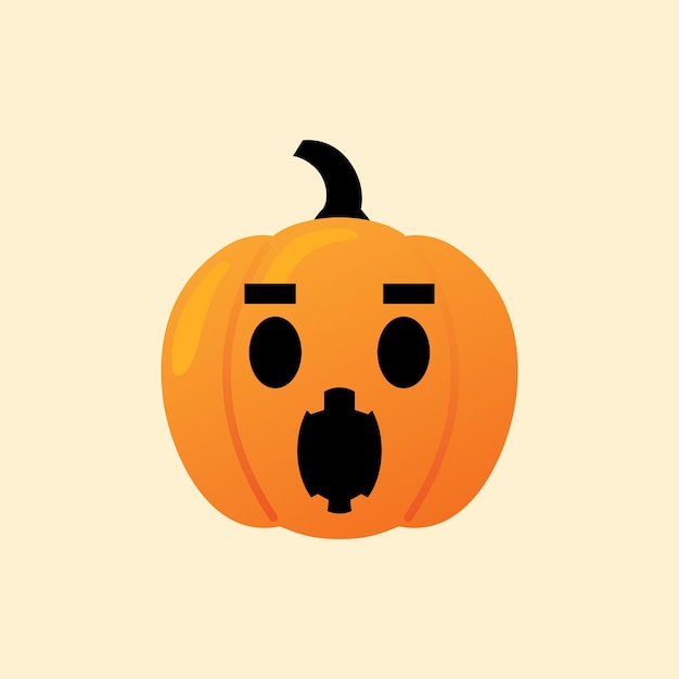 Vettore la zucca di wow reagisce il vettore di halloween dell'icona di emoji