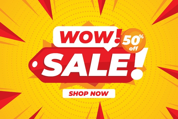 wow shocking sale discount banner promotion background
