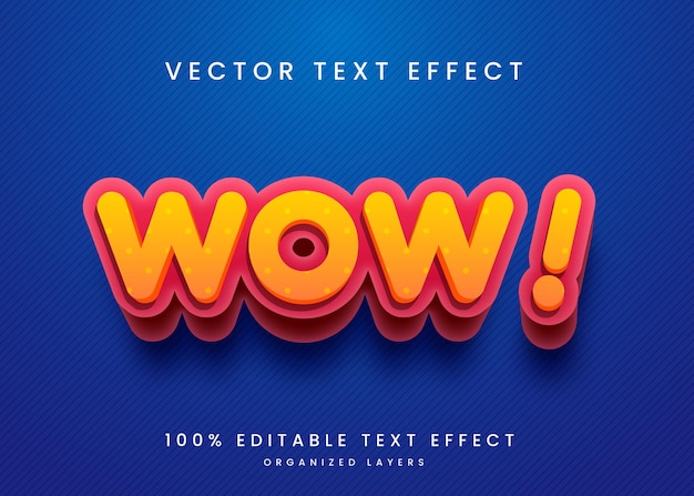 Vector wow style editable text effect