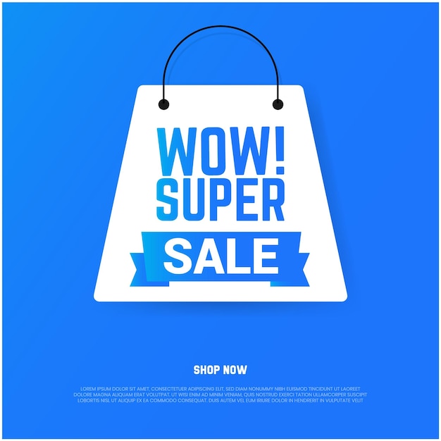 Wow super Sale banner design template Big super sale special offer save up to 50 off