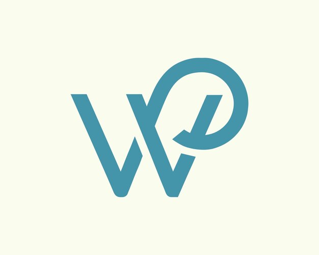 WP Letter Initial Logo Design A blue logo with wp and a white background