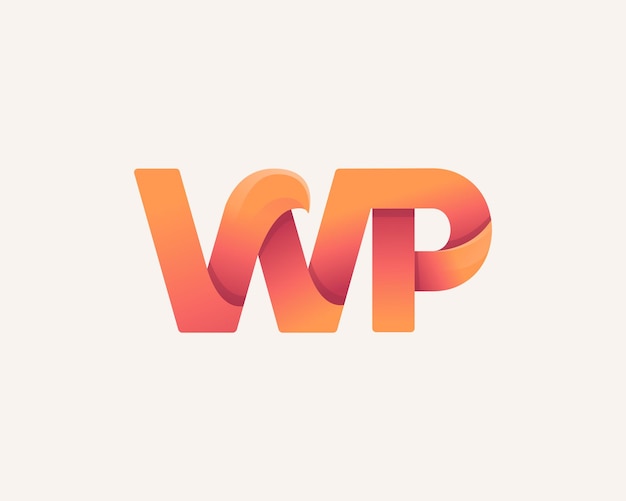 Vector wp letters modern gradient logo template