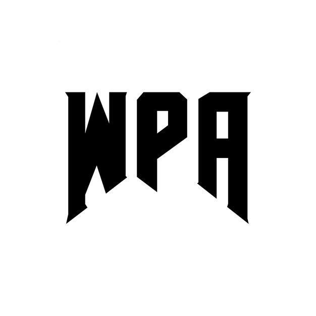 WPA буквенный дизайн логотипа для технологической компании WPA логотип черно-белый цветная комбинация WPA логотипа WPA вектор WPA дизайн WPA икона WPA алфавит WPA типография логотип дизайн