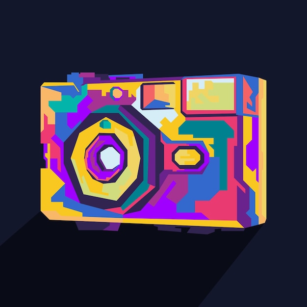 wpap Pop Art Stijl Camera Ontwerp Vector