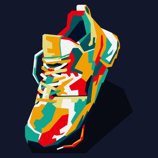 Vector wpap style pop art sneaker vector art design