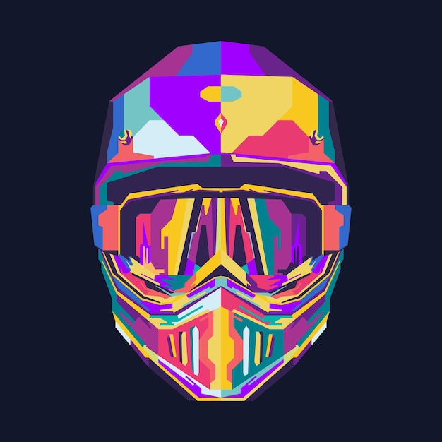 wpap style trends Helmet Pop art Vector Design