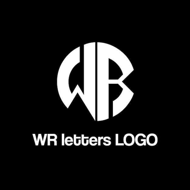 Векторный дизайн логотипа букв WR