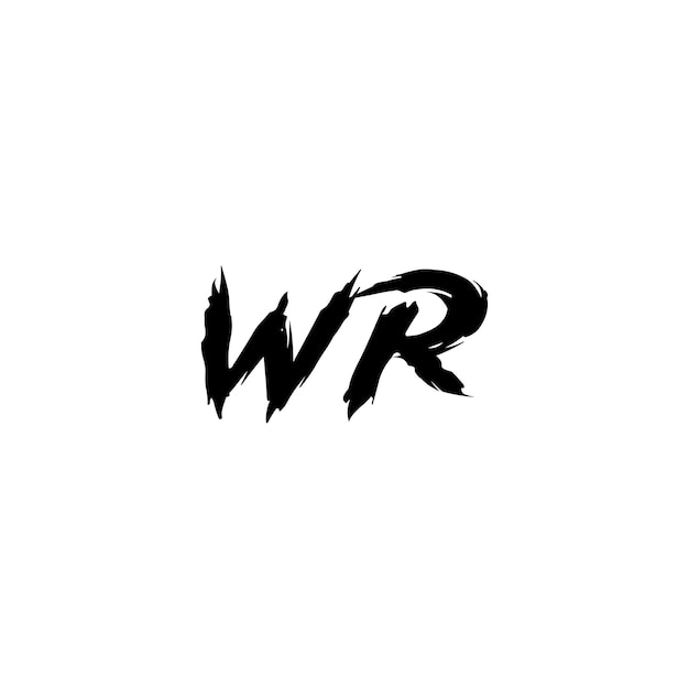 WR monogram logo design letter text name symbol monochrome logotype alphabet character simple logo