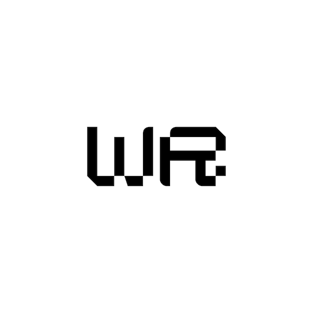 WR monogram logo ontwerp letter tekst naam symbool monochrome logotype alfabet karakter eenvoudig logo