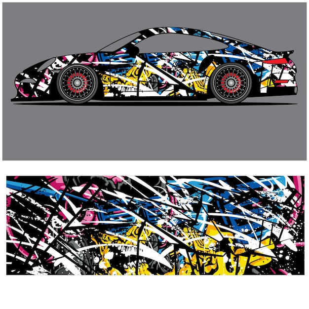 Wrap car design livrei vector abstracte vinyl sticker afdrukken