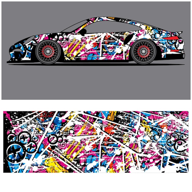 Wrap car design livrei vector abstracte vinyl sticker afdrukken