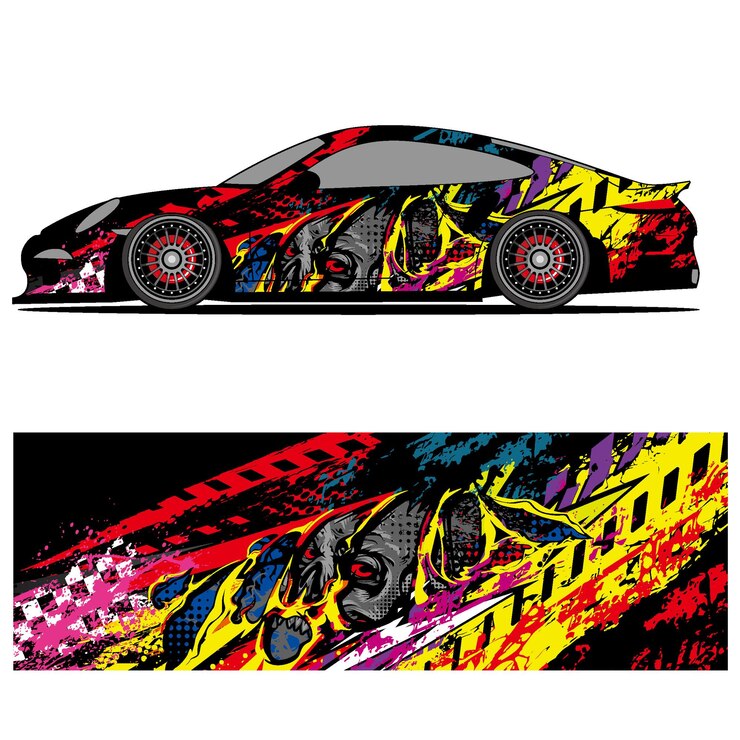 Vector wrap car design vector abstract vinyl sticker printing