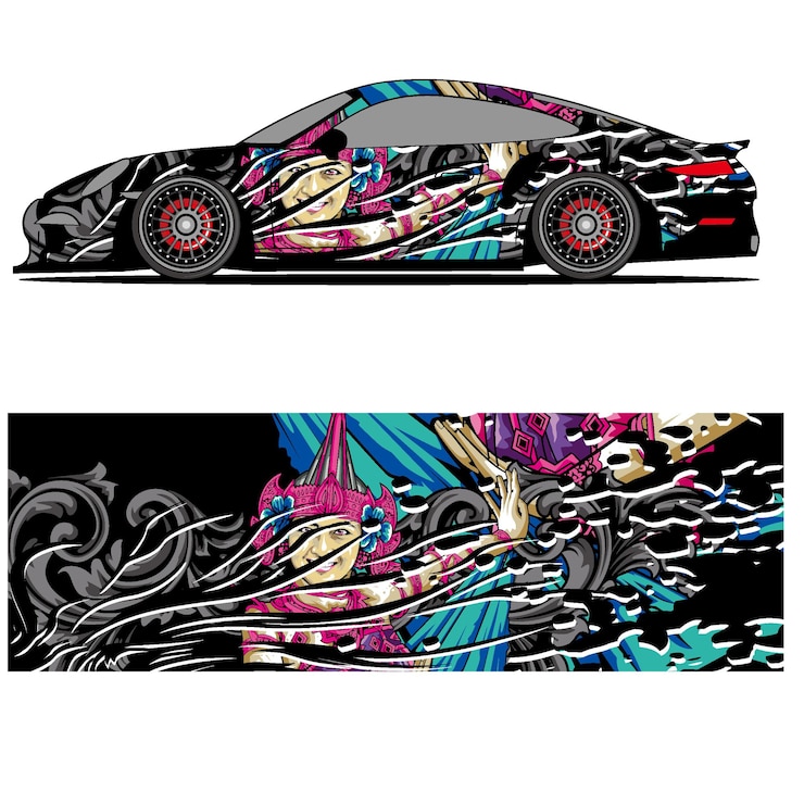 Vector wrap car design vector abstract vinyl sticker printing