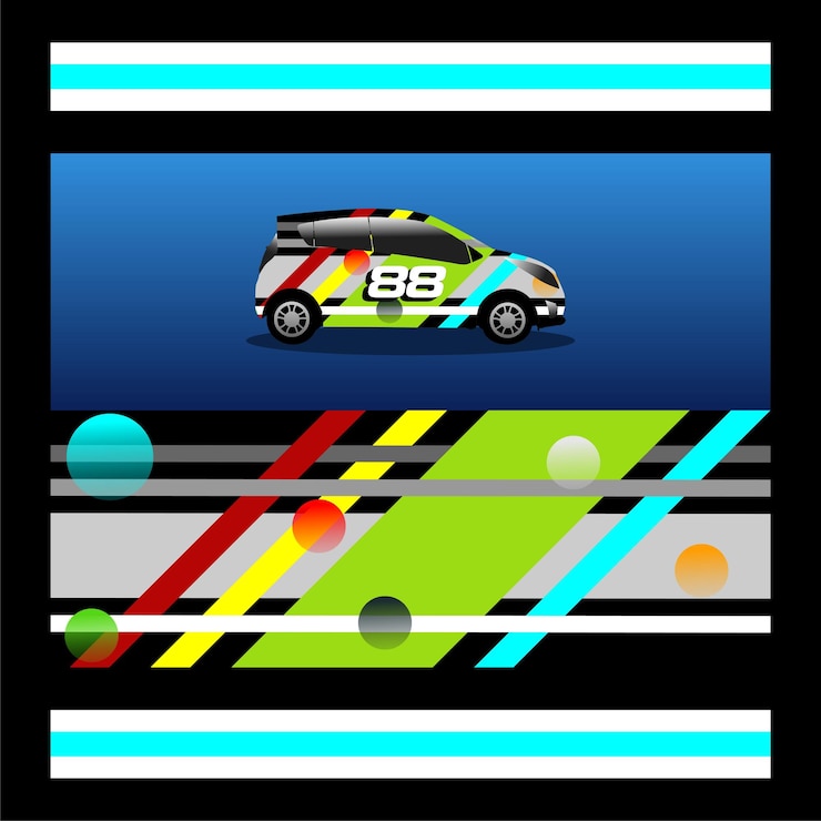 वेक्टर wrap car design vector theme template