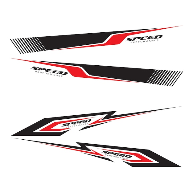 Wrap Design For Car vectoren Sportstrepen autostickers zwarte kleur Racing emblemen voor tuning