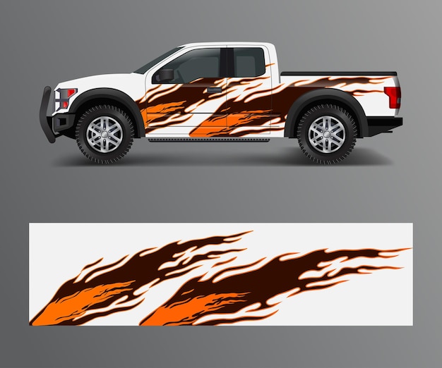 Wrap graphic design vector for off road truck Abstract sporty and adventure racing background Full vector eps 10