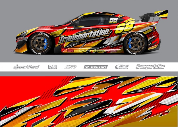 Wrap ontwerpen voor racewagens