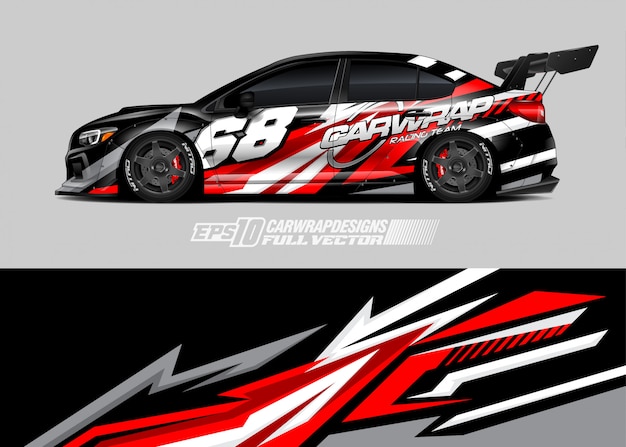 Wrap ontwerpen voor racewagens