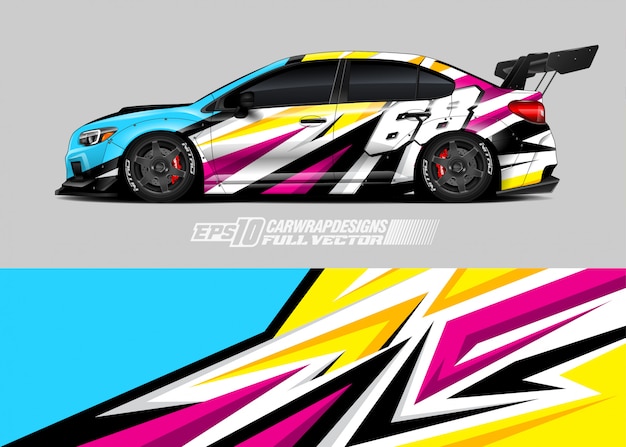 Wrap ontwerpen voor racewagens