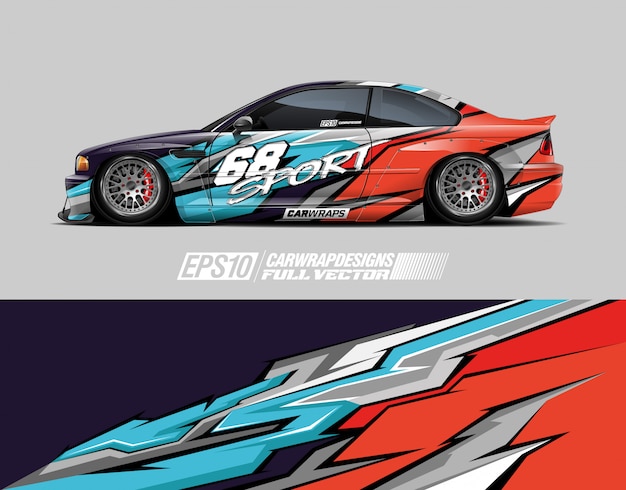 Wrap sticker ontwerpen voor racewagens