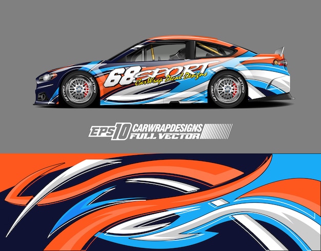 Wrap sticker ontwerpen voor racewagens