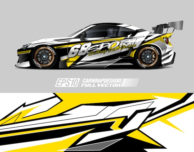 Wrap sticker ontwerpen voor racewagens