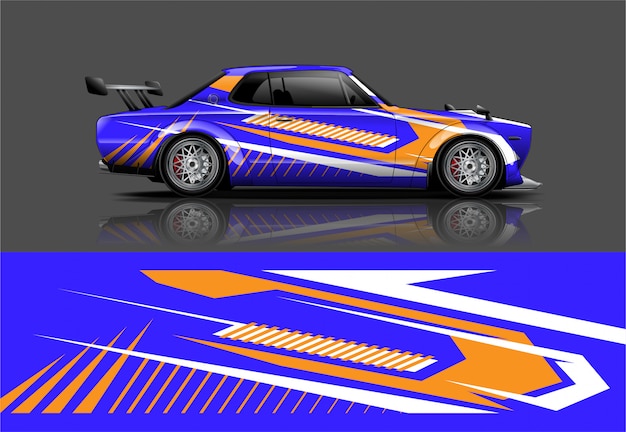 Vector wrap sticker racewagen, kit voor het inpakken van alle voertuigen