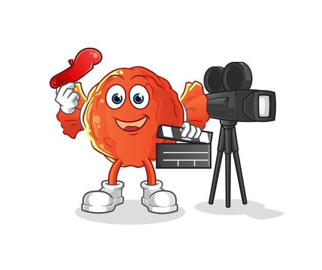 Wrapped candy director mascot. cartoon vector