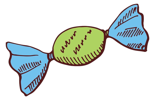 Обернутые конфеты ручной рисунок сладкого цвета каракули