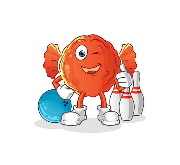 Wrapped candy play bowling illustration. character vector