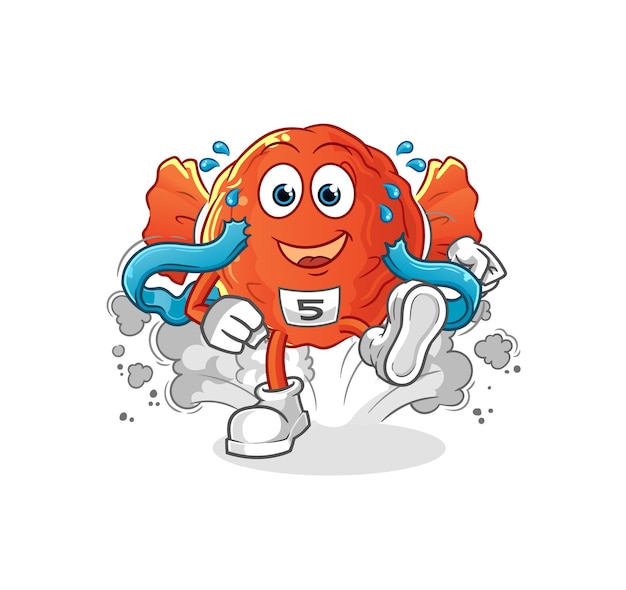 Wrapped candy runner character. cartoon mascot vector