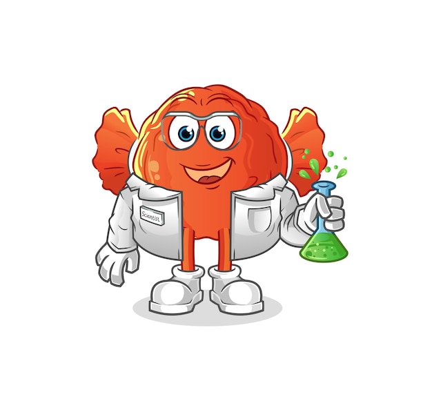 Wrapped candy scientist character. cartoon mascot vector