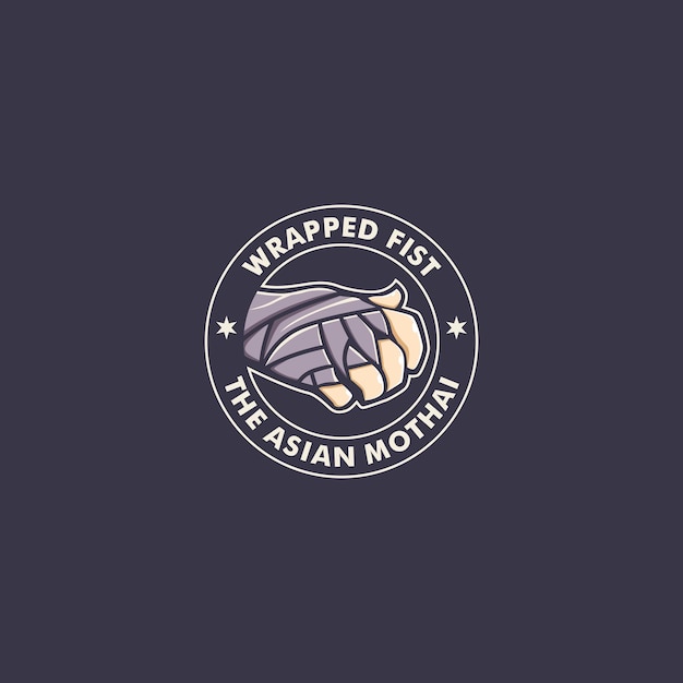 Vector wrapped fist the asian mothai logo