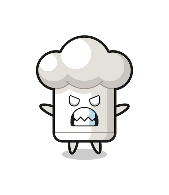 Wrathful expression of the chef hat mascot character , cute style design for t shirt, sticker, logo element