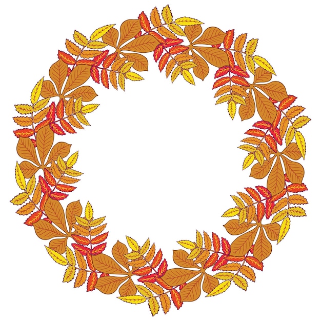 Wreath of autumn leaves