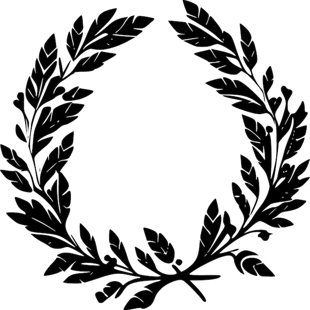 Wreath Black and White Vector illustration