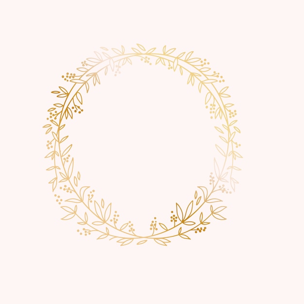 Wreath border frame. Wedding marriage event invitation card template.