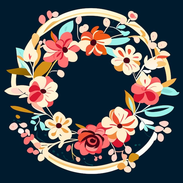 wreath design vector floral decoration