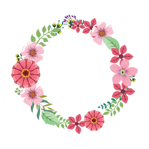 Wreath Frame Pink Floral Flower