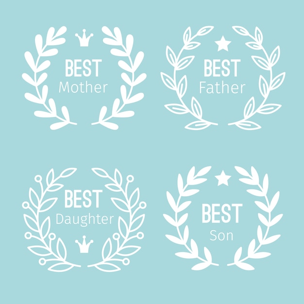 Vector wreath label set