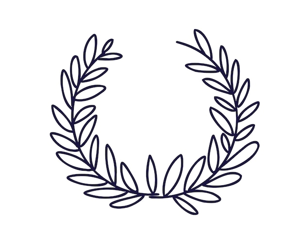 Wreath or laurel in doodle style vector illustration