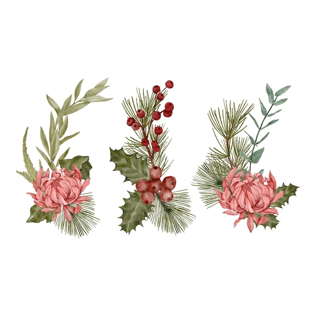 Vector wreath of pink flowers and leaves